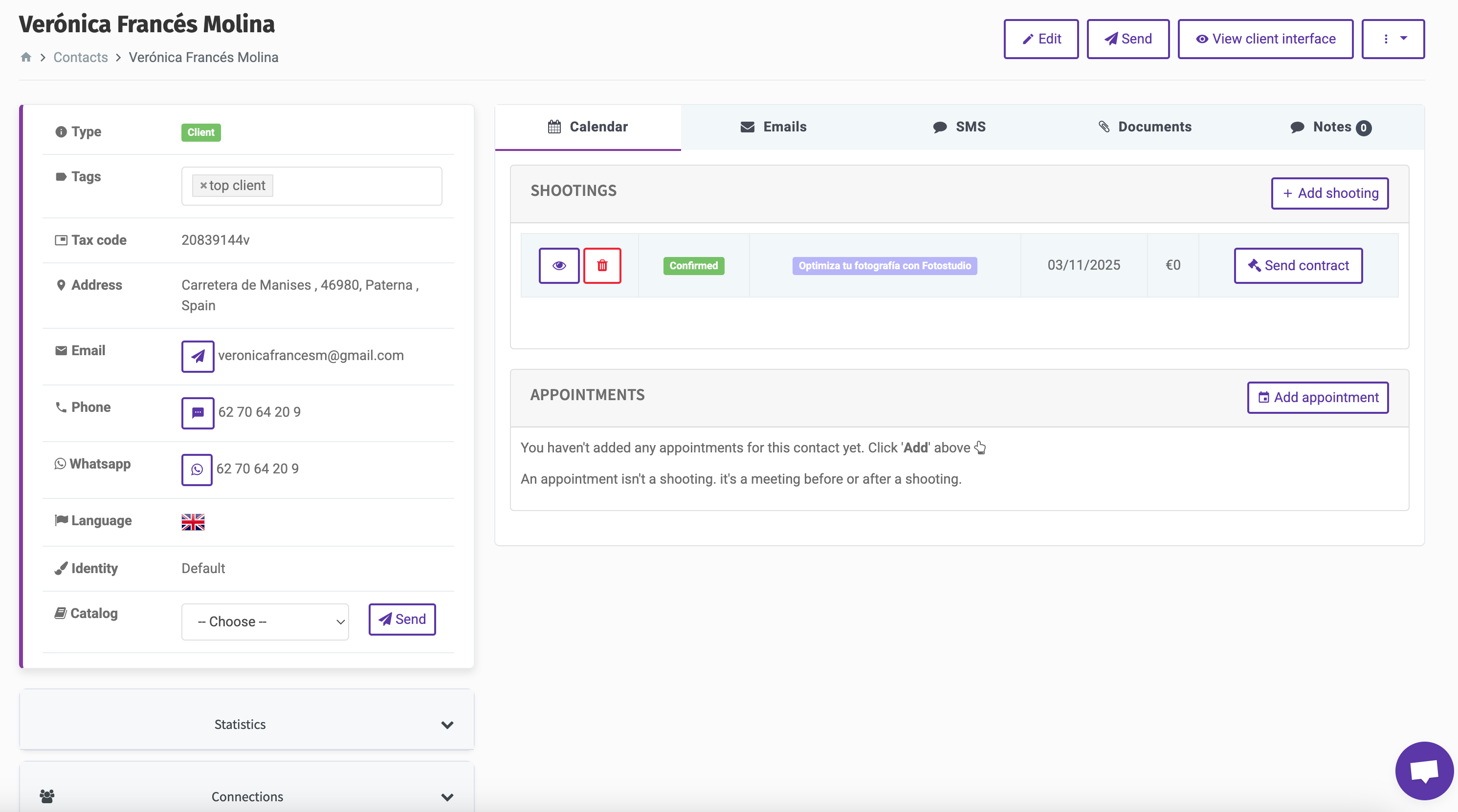 Interfaccia Fotostudio