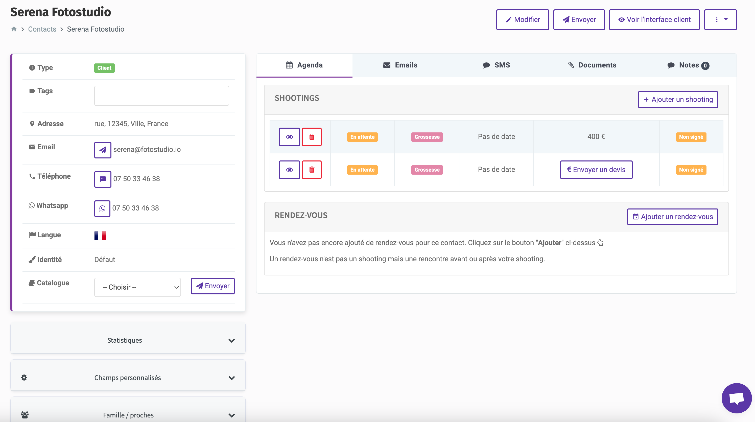 Interface Fotostudio